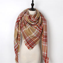 New Fashion Winter Scarf Women Triangle Warm Plaid Scarf Luxury Brand Ladies Cashmere Scarves and Shawls Gift