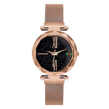 Luxury Rose Gold Women Watches Minimalism Starry Sky Magnet Buckle Fashion Casual Female Wristwatch Waterproof Roman Numeral