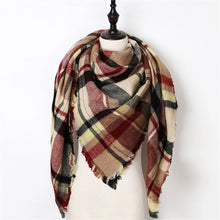 New Fashion Winter Scarf Women Triangle Warm Plaid Scarf Luxury Brand Ladies Cashmere Scarves and Shawls Gift
