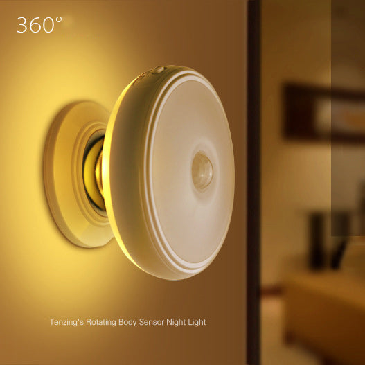 Loskii DX-004 360° Rotation Human Body Sensor LED Night Light Magnetic Holder USB Rechargeable Lamp