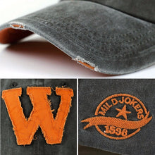 Letter W Embroidery Denim Washed Baseball Cap