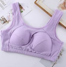 Sports bra large size cotton yoga vest gathers sleep nursing bra without rims
