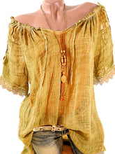 Women Lace Crochet Short Sleeve Shirts
