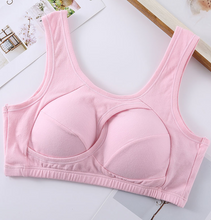 Sports bra large size cotton yoga vest gathers sleep nursing bra without rims