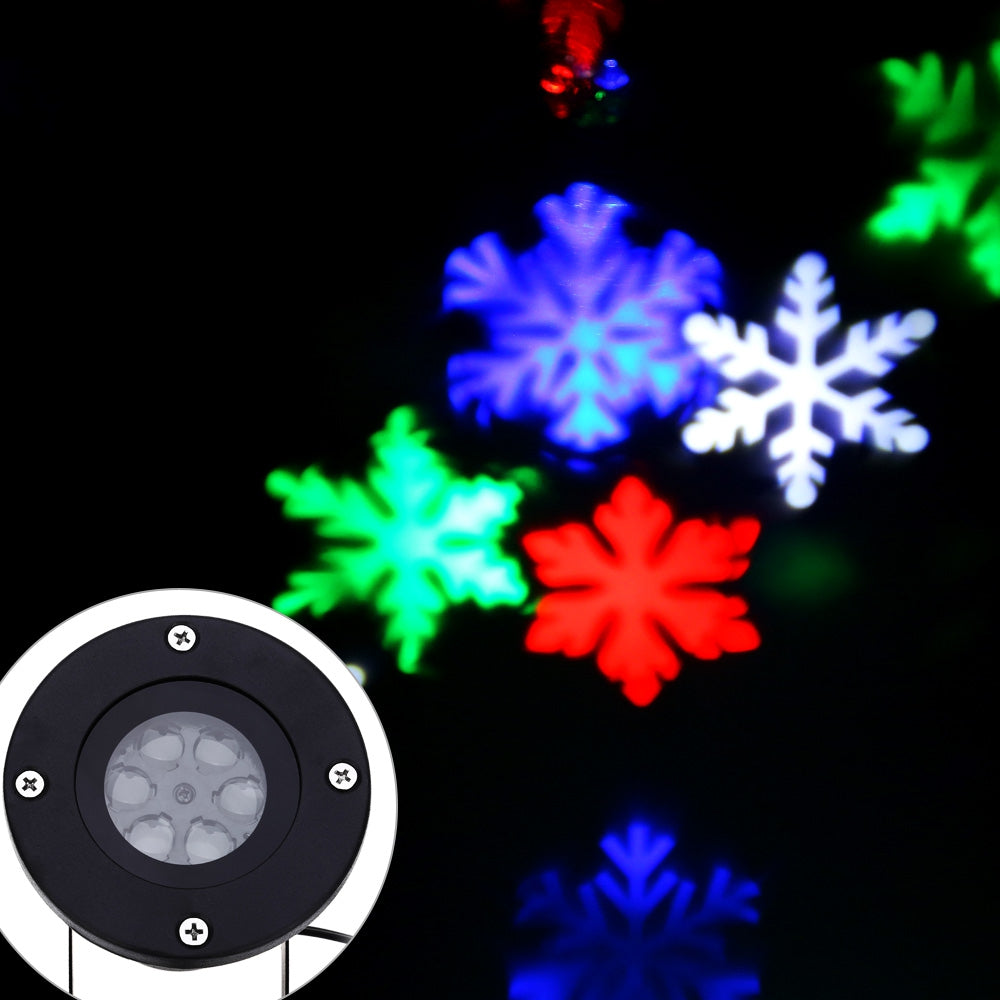 AC 110 - 240V 6W LED Waterproof Snowflake Light Landscape Projector Lamp (BLACK EU PLUG)