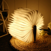 M - 001 Warm White LED Wooden Folding Mini Book Shape Light