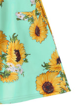 Spaghetti Strap Mini Dress Sunflower Print