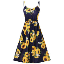 Spaghetti Strap Mini Dress Sunflower Print
