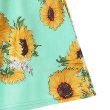 Spaghetti Strap Mini Dress Sunflower Print