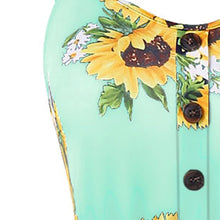 Spaghetti Strap Mini Dress Sunflower Print