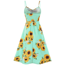 Spaghetti Strap Mini Dress Sunflower Print