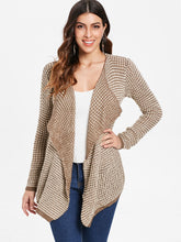 Casual Collarless Long Sleeve Knitted Women Cardigan