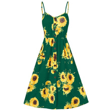 Spaghetti Strap Mini Dress Sunflower Print