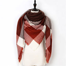 New Fashion Winter Scarf Women Triangle Warm Plaid Scarf Luxury Brand Ladies Cashmere Scarves and Shawls Gift