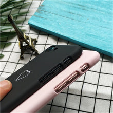 New Men Women Sweet Love Heart Couple Frosted Hard Back Cover Cute Protection Phone Case for IPhone X 6 6S 6Plus 6S Plus 7 7Plus