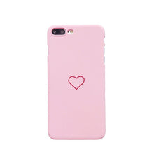 New Men Women Sweet Love Heart Couple Frosted Hard Back Cover Cute Protection Phone Case for IPhone X 6 6S 6Plus 6S Plus 7 7Plus