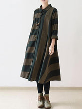 S-5XL Striped Shirt Dress
