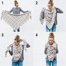 New Fashion Winter Scarf Women Triangle Warm Plaid Scarf Luxury Brand Ladies Cashmere Scarves and Shawls Gift