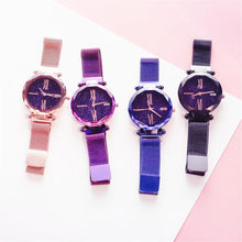 Luxury Rose Gold Women Watches Minimalism Starry Sky Magnet Buckle Fashion Casual Female Wristwatch Waterproof Roman Numeral