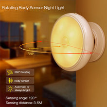 Loskii DX-004 360° Rotation Human Body Sensor LED Night Light Magnetic Holder USB Rechargeable Lamp