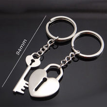 Fashion Heart Key Ring Silver Color Lovers Love Key Chain Valentine's Day gift 1 Pair Couple I Love You Letter Keychain