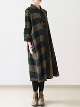 S-5XL Striped Shirt Dress