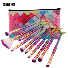 10pcs Mermaid Beauty Makeup Brushes Set OR 1Pcs Brush Bag Case Cosmetic Eye Shadow Powder Lip BlendMake Up Brush Tool Kit