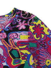 Women Floral Printed Loose 3/4 Sleeves O-Neck Dress