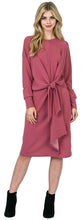 Maya's Place Betty Dress-Women's Front Tie Long Sleeve Party Cocktail Dress