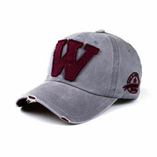 Letter W Embroidery Denim Washed Baseball Cap