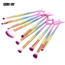 10pcs Mermaid Beauty Makeup Brushes Set OR 1Pcs Brush Bag Case Cosmetic Eye Shadow Powder Lip BlendMake Up Brush Tool Kit