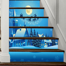 6pcs/set Waterproof PVC Stair Stickers Snowman Santa Claus Christmas Floor Stairway Stickers Christmas Decoration for Home