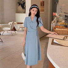 plus Size Women's Clothing Plump Girls Design Gentle Purple Dress 2022 Summer Puff Sleeve A