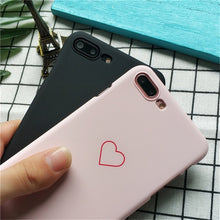 New Men Women Sweet Love Heart Couple Frosted Hard Back Cover Cute Protection Phone Case for IPhone X 6 6S 6Plus 6S Plus 7 7Plus