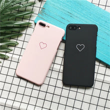 New Men Women Sweet Love Heart Couple Frosted Hard Back Cover Cute Protection Phone Case for IPhone X 6 6S 6Plus 6S Plus 7 7Plus