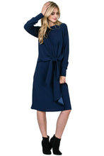 Maya's Place Betty Dress-Women's Front Tie Long Sleeve Party Cocktail Dress