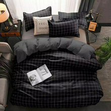 sprei motif kotak hitam/abu abu/merah/biru/putih( tanpa bedcover)