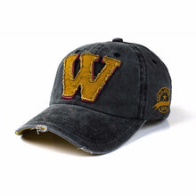 Letter W Embroidery Denim Washed Baseball Cap