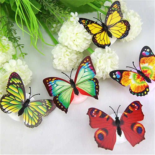 Colorful Artificial Butterfly LED Night Light Home Party Bedroom Wedding Decoration Lights Lamp Wall Sticker Kids Gift Christmas