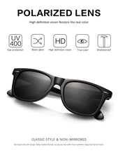 Mens Polarized Sunglasses for Womens UV 400 Protection Grey Green Lens Matte Black Frame 54MM