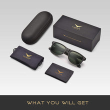 Mens Polarized Sunglasses for Womens UV 400 Protection Grey Green Lens Matte Black Frame 54MM
