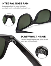 Mens Polarized Sunglasses for Womens UV 400 Protection Grey Green Lens Matte Black Frame 54MM