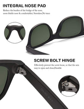 Mens Polarized Sunglasses for Womens UV 400 Protection Grey Green Lens Matte Black Frame 54MM
