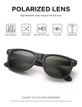 Mens Polarized Sunglasses for Womens UV 400 Protection Grey Green Lens Matte Black Frame 54MM