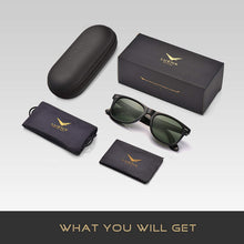 Mens Polarized Sunglasses for Womens UV 400 Protection Grey Green Lens Matte Black Frame 54MM