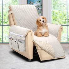 ASHLEYRIVER Recliner Chair Cover,Recliner Slipcover, Recliner Covers for Dogs,Recliner Slipcover,Recliner Protector(Recliner Medium:Burgundy/Beige)