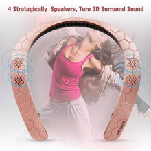 Wearable Speaker Doltech Bluetooth Neckband Speaker,3D Sound Hands-Free Phone Calls,Built-in Mic, Portable Wireless Speaker for iPhone, Android(Black)