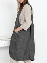 Japanese Style Vintage Women Stripe Cross Back Aprons Dress