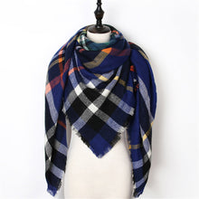 New Fashion Winter Scarf Women Triangle Warm Plaid Scarf Luxury Brand Ladies Cashmere Scarves and Shawls Gift