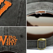 Letter W Embroidery Denim Washed Baseball Cap